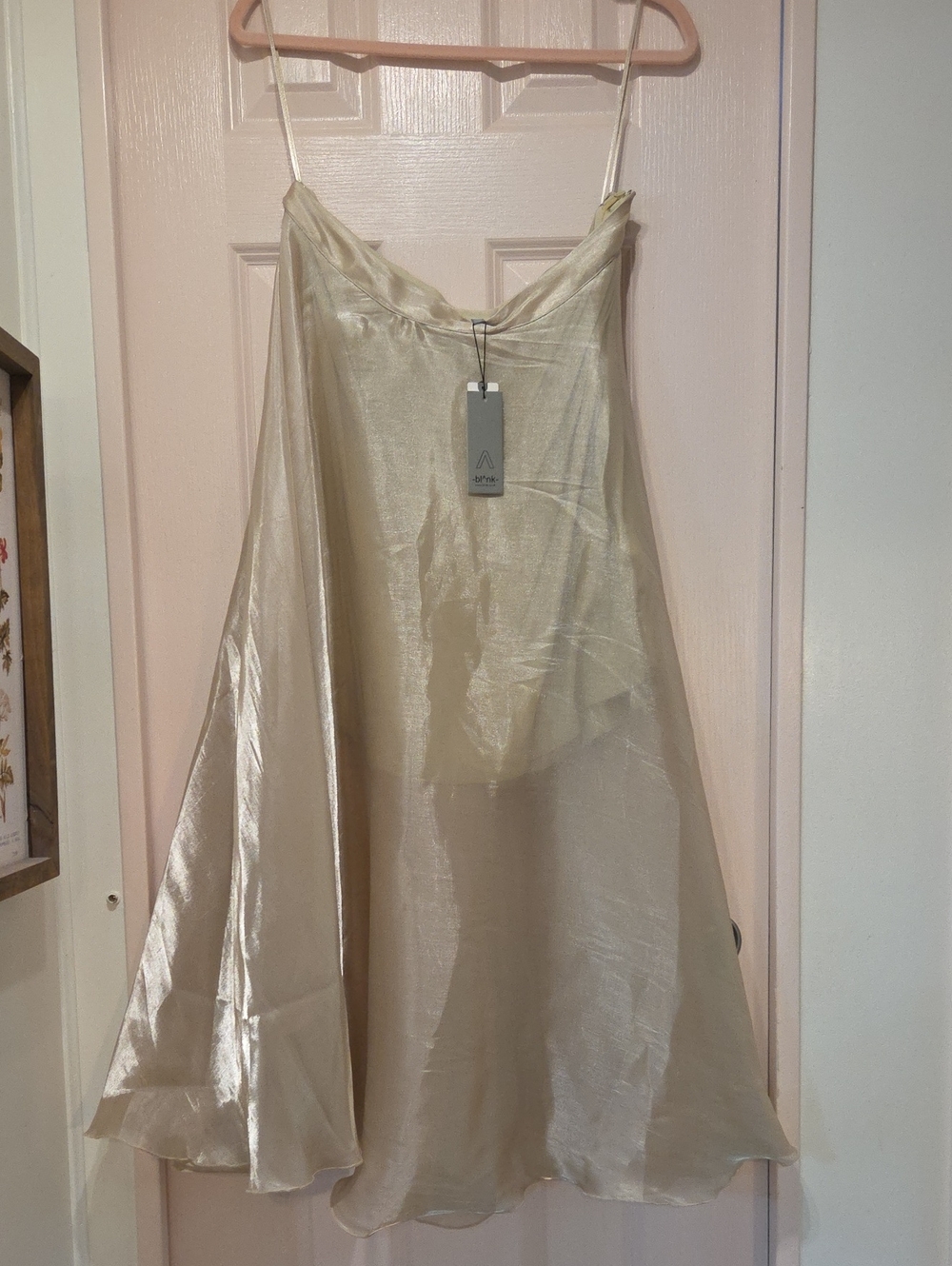 Light Gold A-Line Midi Skirt